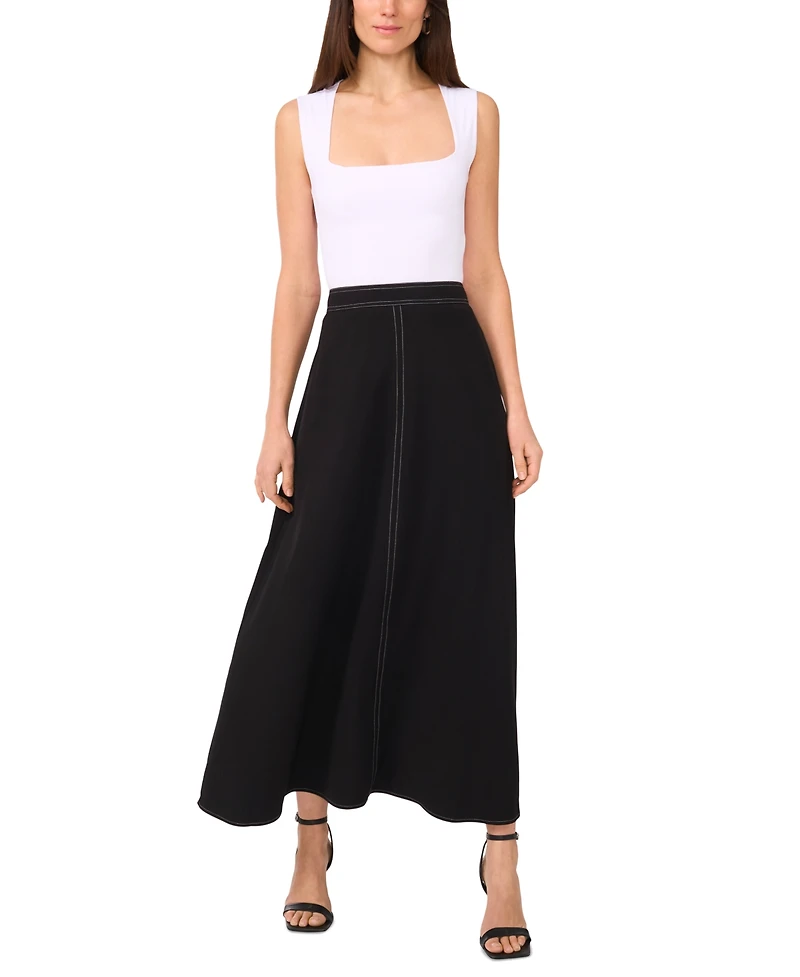 Vince Camuto Women's Contrast-Stitching A-Line Skirt