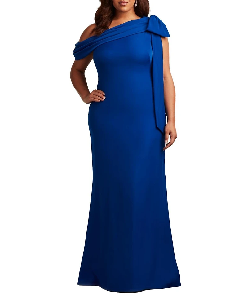 Tadashi Shoji Women's Cassia Bow-Shoulder Crepe Gown