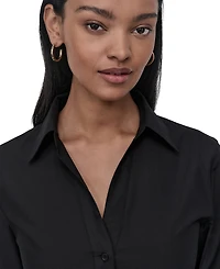 Dkny Jeans Women's Collared Cotton Long-Sleeve Shirtdress