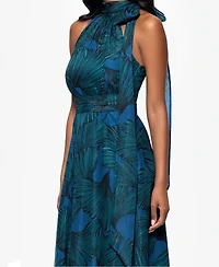 Betsy & Adam Women's Sleeveless Scarf-Neck Dress
