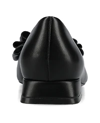 Journee Collection Women's Ophelia Bow Low Block Heel Dress Flats