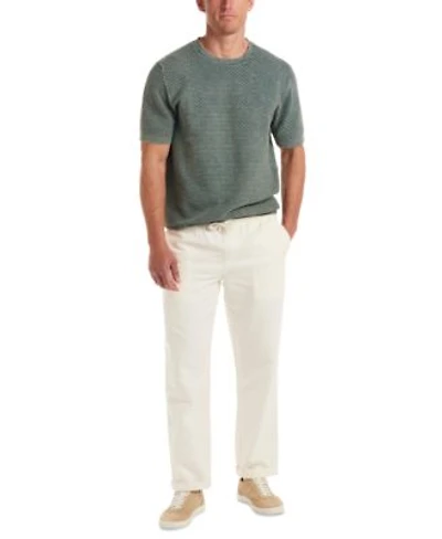 Weatherproof Vintage Mens Short Sleeve Woven Crewneck Sweater Drawstring Pants
