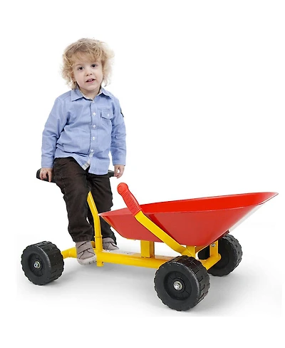 Gymax 8'' Heavy Duty Kids Ride-on Sand Dumper Front Tipping w 4 Wheels Sand Toy Gift