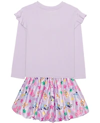 Bluey Toddler and Little Girls 2-Piece Long Sleeve Top Skirt Set