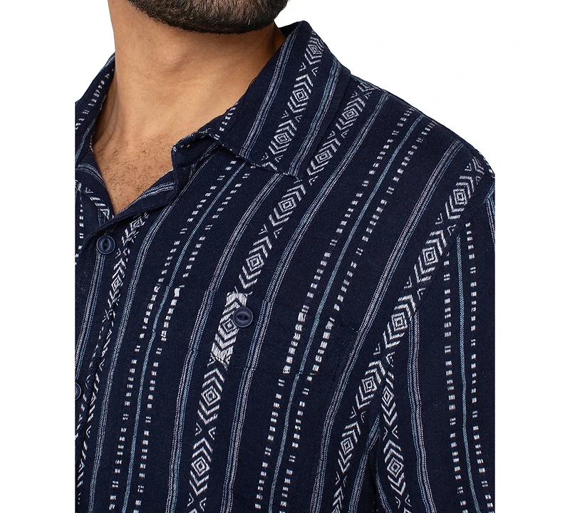 Liverpool Los Angeles Men's Printed Short-Sleeve Button Shirt