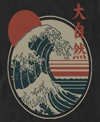 Fifth Sun Men's Great Wave Short Sleeve Crew T-shirt