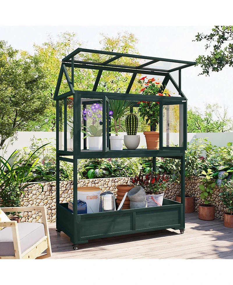 Portable Cold Frame Greenhouse with Wheels