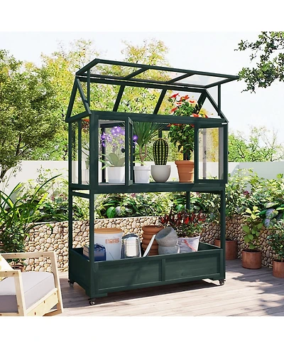 Portable Cold Frame Greenhouse with Wheels
