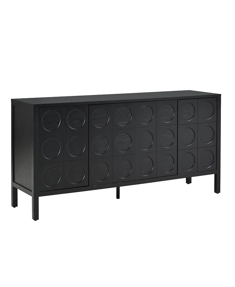 Geometric Circle Door Cabinet - Black