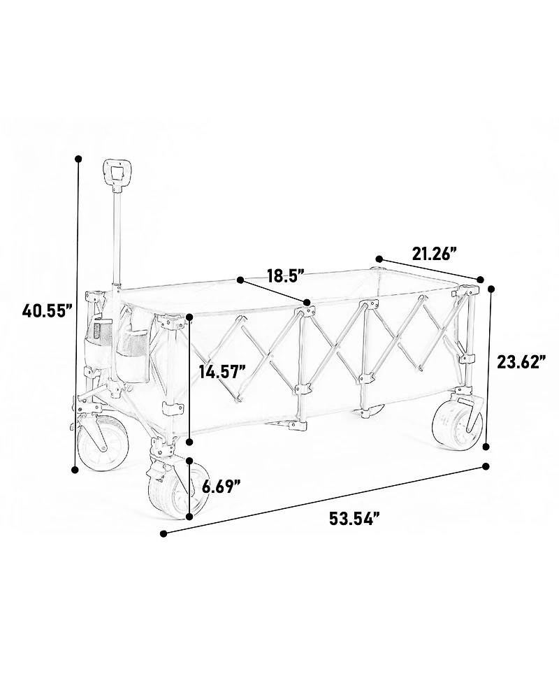 Heavy Duty Foldable Wagon Cart - 220lb Capacity