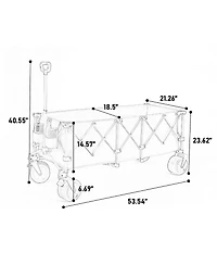 Heavy Duty Foldable Wagon Cart - 220lb Capacity