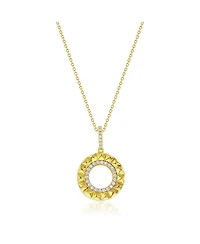 Suzy Levian Sterling Silver Cubic Zirconia Circle Sunburst Pendant