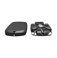 Patio Cantilever Offset Umbrella Base with Wheels for Garden Poolside Deck