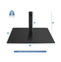 20 Inches Patio Umbrella Base with 4 Adjustable Footpads