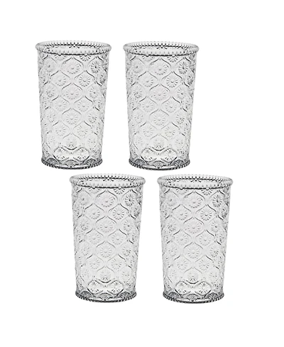 Qualia Glass Cameo Highball Glasses, Set of 4