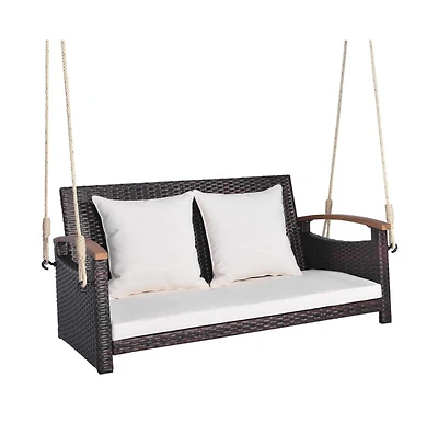 2-Person Patio Rattan Porch Swing Hammock