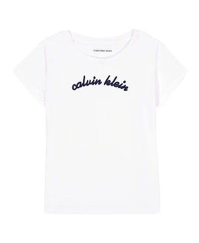 Calvin Klein Big Girls Arch Logo Short Sleeve T-Shirt