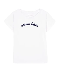 Calvin Klein Big Girls Arch Logo Short Sleeve T-Shirt