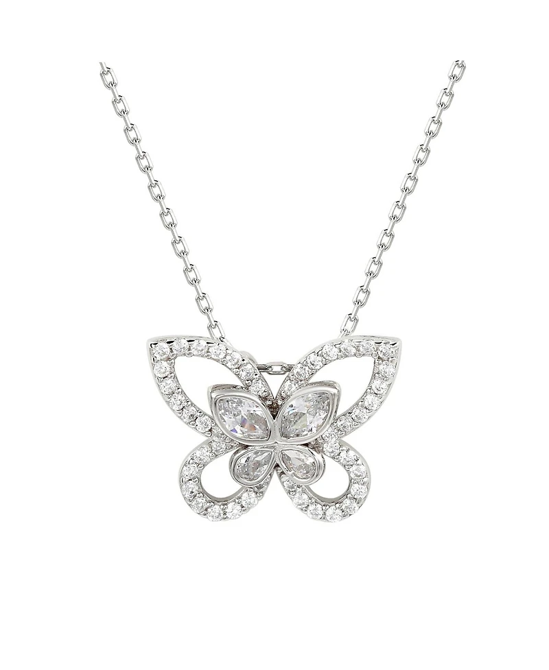 Suzy Levian Sterling Silver Cubic Zirconia Butterfly Pendant