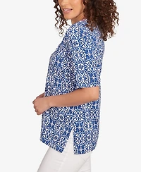 Ruby Rd. Petite Pacific Medallions Embellished Knit Top