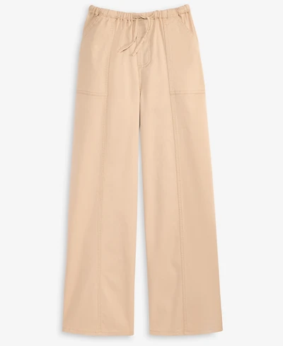With Jules Big Girls Cotton-Blend Baggy Wide-Leg Pants