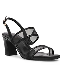 Anne Klein Women's Rhonda Mesh Band Block Heel Dress Sandals