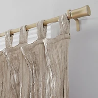 Odelia Distressed Velvet Semi-Sheer Tab Top Curtain Panel