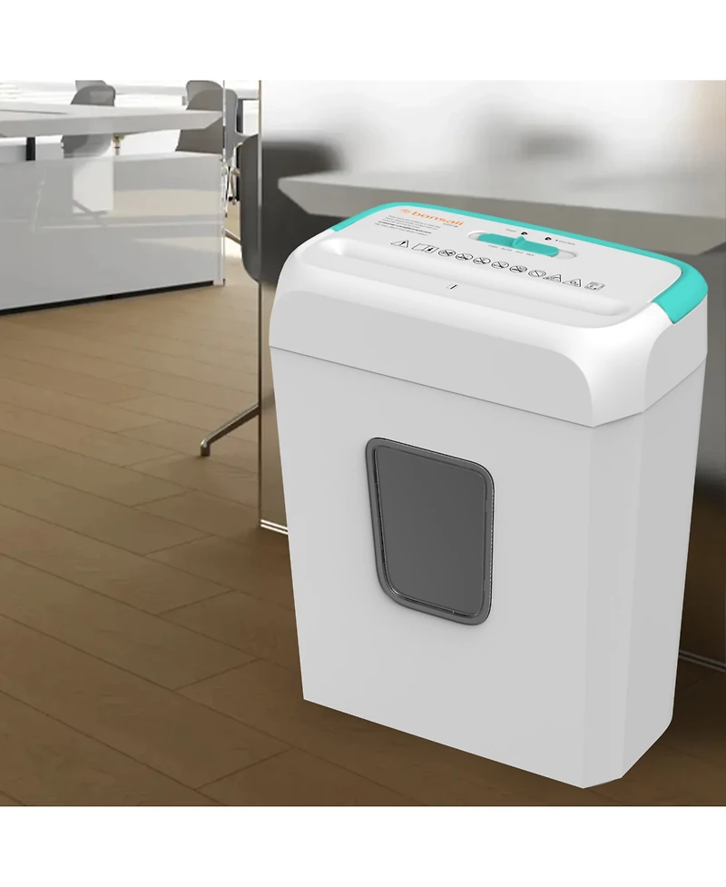 Bonsaii Secure Shredder, Home Office Shredder, high Security, 6-Sheet, Cross-Cut shredding for documents, Mail, Staples, Credit Cards, Equipped Conven
