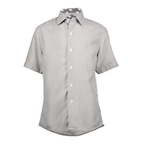 Elie Balleh Little Boys Blue Micro Houndstooth Button-Down Slim Fit Short Sleeve Shirt