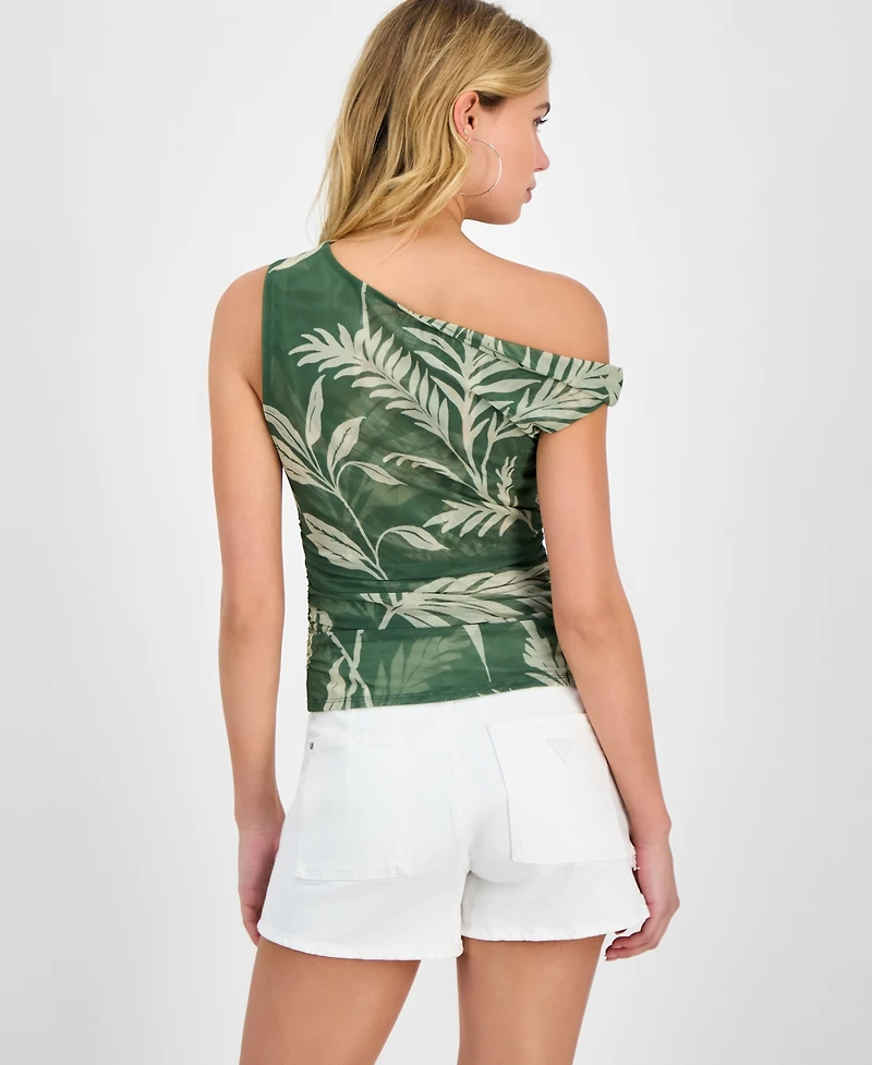 Guess Women's Mirin Floral-Print Off-The-Shoulder Top