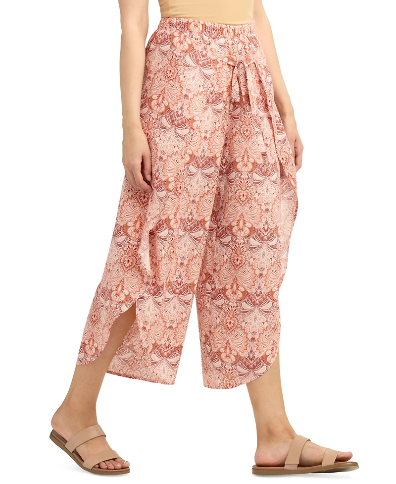 Bcx Juniors' Paisley Wrap Dolphin-Hem Pants