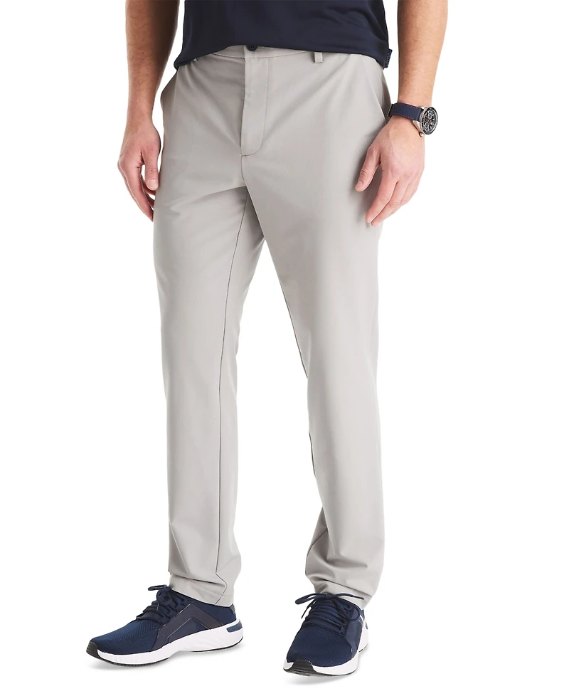 Nautica Men's Signature Slim-Fit Flat-Front Performance Pants