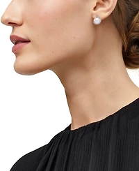 Honora Cultured Freshwater Pearl (9 - 9-1/2mm) & Diamond (1/3 ct. t.w.) Stud Earrings in 14k Yellow Gold