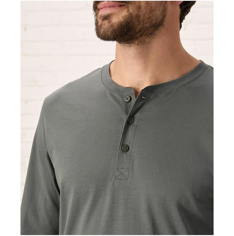 Pact Men's Organic Cotton Softspun Long Sleeve Henley