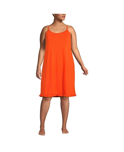 Lands' End Plus Cooling Knee Length Slip Nightgown