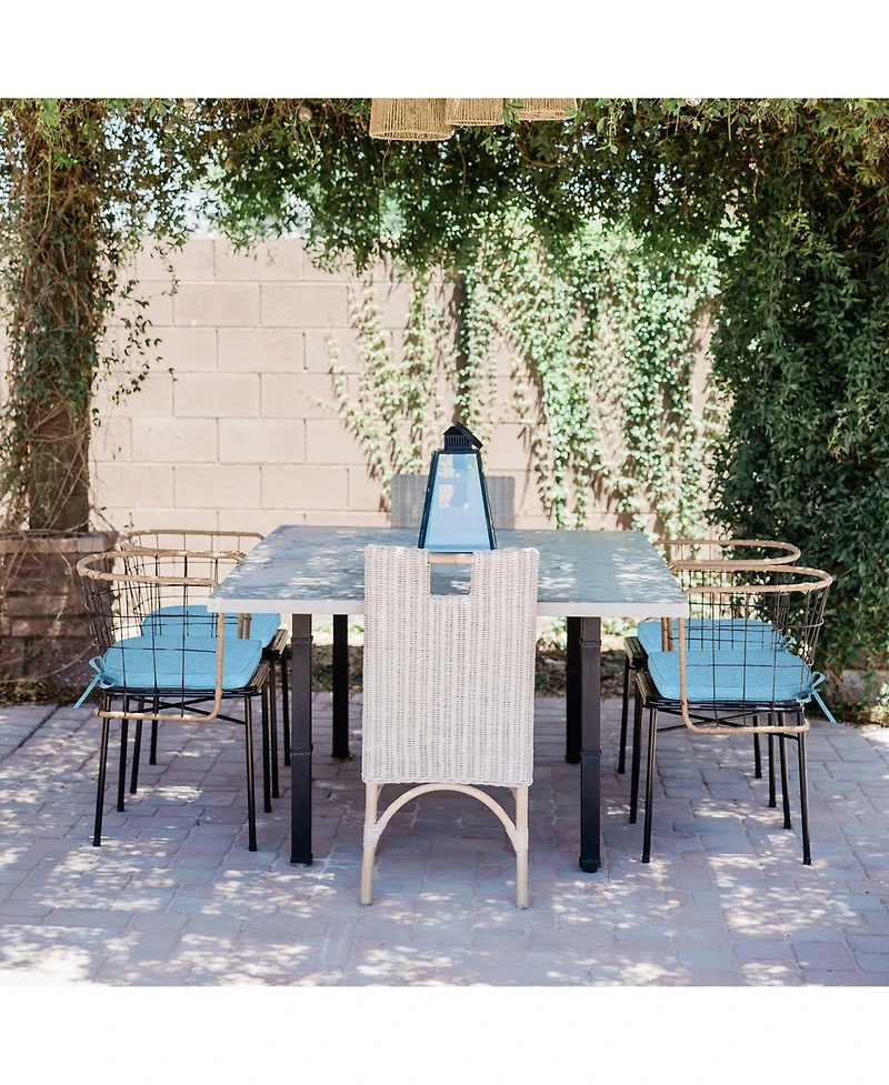 Aoodor Outdoor Dining Chair Cushions Set of 2, Waterproof Patio Furniture Seat Cushions, Pads with Ties, 18 x 19 inch