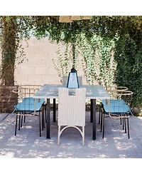 Aoodor Outdoor Dining Chair Cushions Set of 2, Waterproof Patio Furniture Seat Cushions, Pads with Ties, 18 x 19 inch