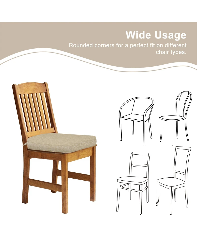 Aoodor Outdoor Dining Chair Cushions Set of 2, Waterproof Patio Furniture Seat Cushions, Pads with Ties, 18 x 19 inch