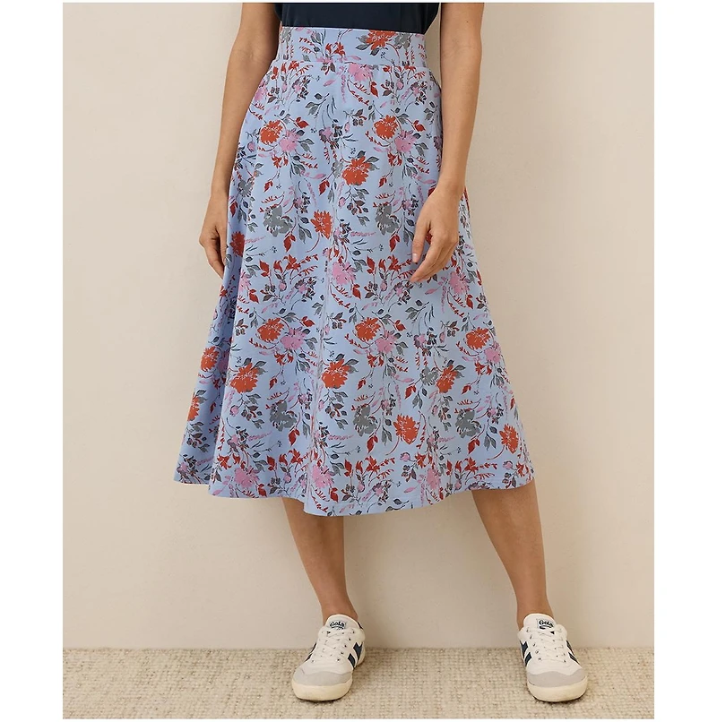 Pact Women's Organic Cotton Fit & Flare Midi Skirt