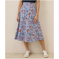 Pact Women's Organic Cotton Fit & Flare Midi Skirt
