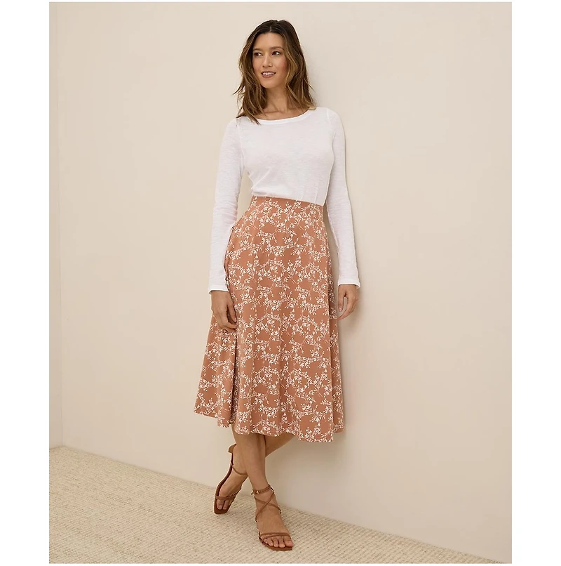 Pact Women's Organic Cotton Fit & Flare Midi Skirt