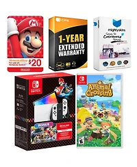 Nintendo Switch Oled Console Mario Kart 8 Bundle with Animal Crossing New Horizons, Nintendo $20 eShop Gift Card