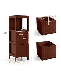Freestanding Storage Cabinet with 2 Removable Drawers for Bathroom
