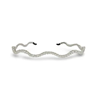 Wavy Beaded Headband - White