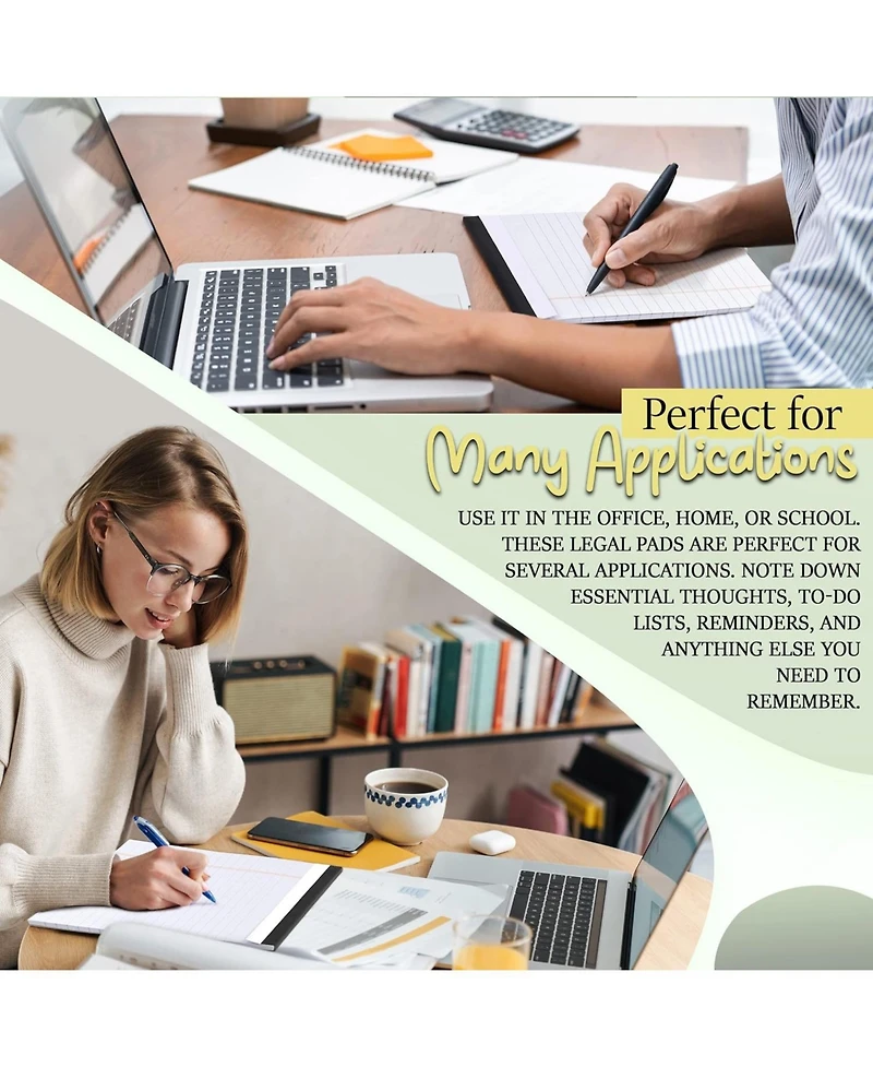 Jr. Legal pad, Small Note Pads Legal Ruled Writing Pad. Perforated Edge. 5" X 8" Canary Yellow, Universal, 50 sheets per Pad (Pack of 12)