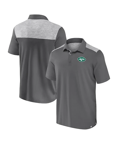 Fanatics Men's Gray New York Jets Long Shot Polo Shirt