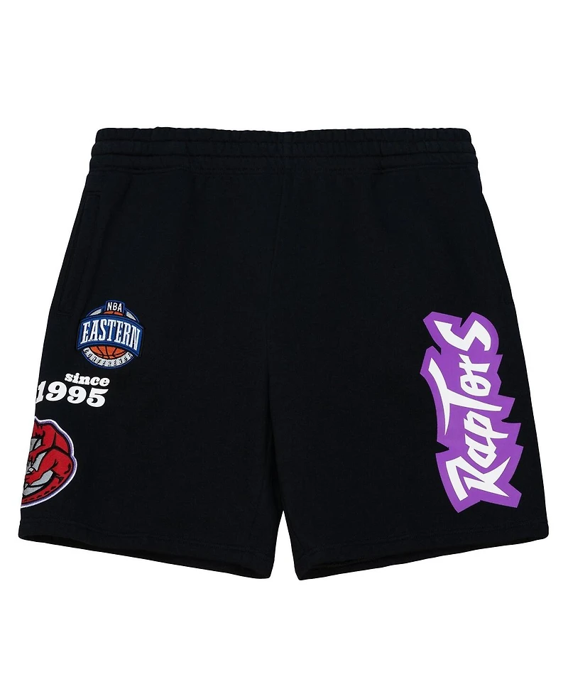 Mitchell & Ness Men's Black Toronto Raptors Team Origins Fleece Shorts