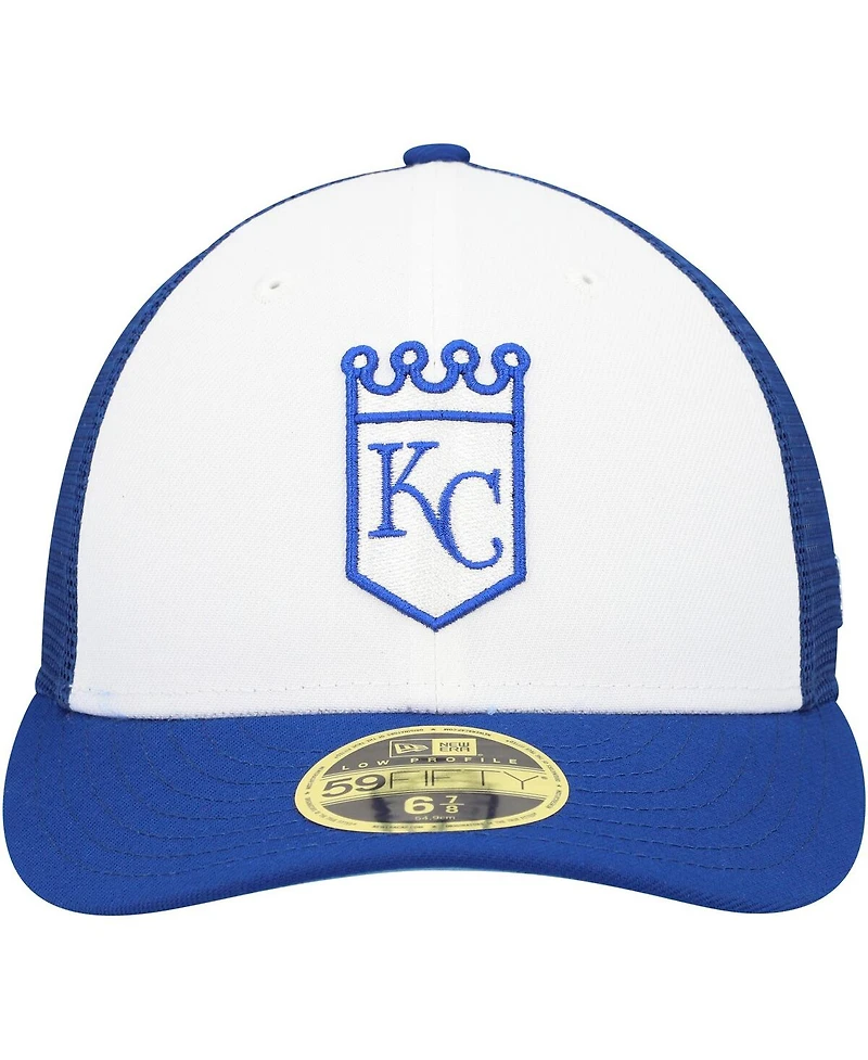 New Era Men's Royal/White Kansas City Royals 2023 On-Field Batting Practice Low Profile 59FIFTY Fitted Hat