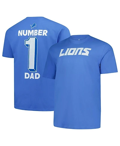 Fanatics Men's Blue Detroit Lions Big Tall Number One Dad T-Shirt