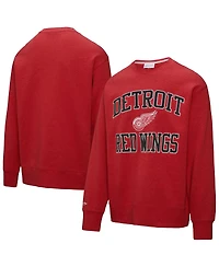 Mitchell & Ness Men's Red Detroit Wings Playoff Win Fleece Pullover Sweatshirt